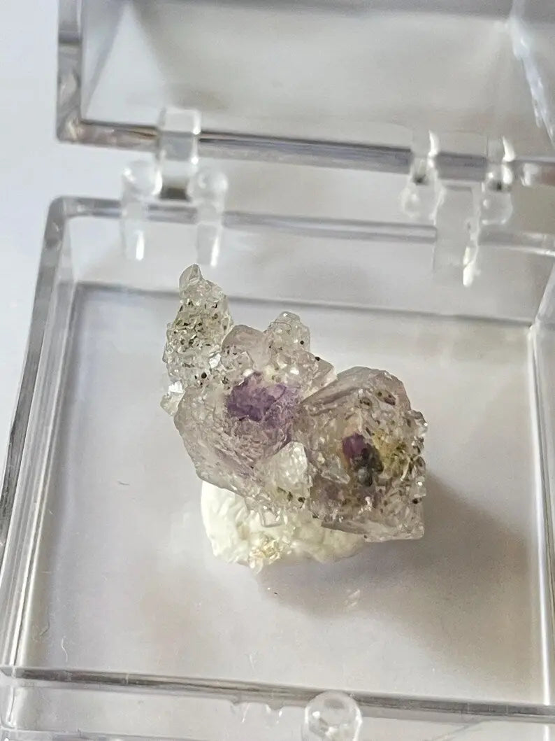 Porcelain Fluorite on Needle Quartz - Yaogangxian, China view 8